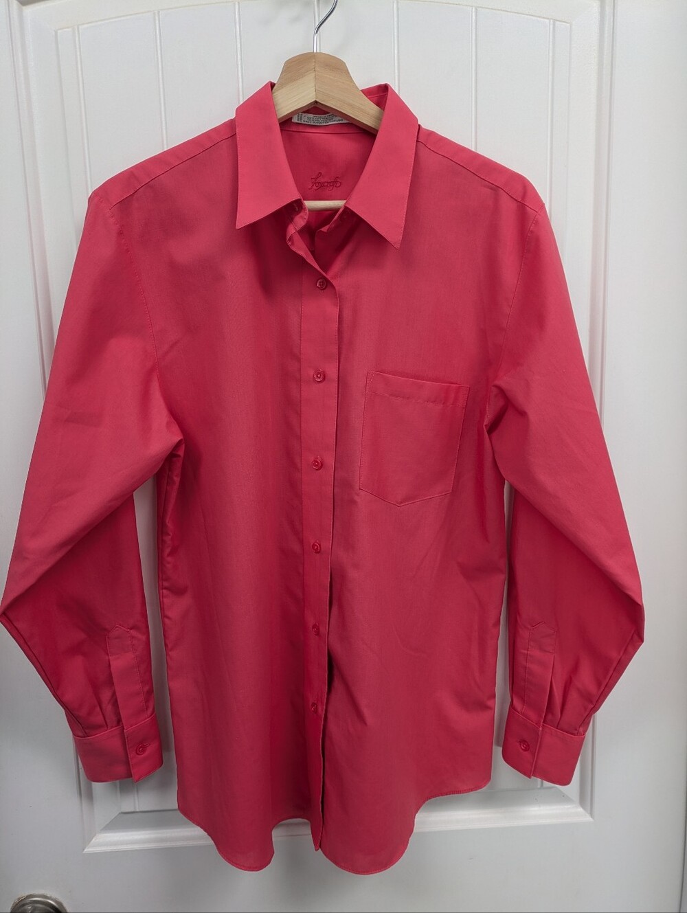 Foxcroft Women's Coral Pink Wrinkle Free  Blouse